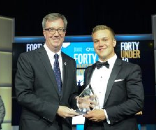Jeff W Clark and Jim Watson at 40 under 40 award